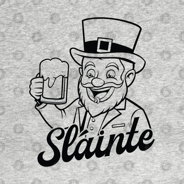 Sláinte - Leprechaun - black outline by KnockingLouder